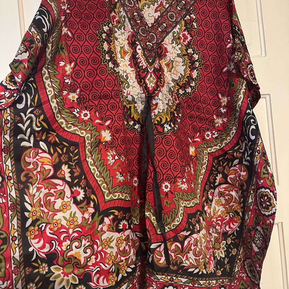 Bohemian Red and Black Paisley Kaftan